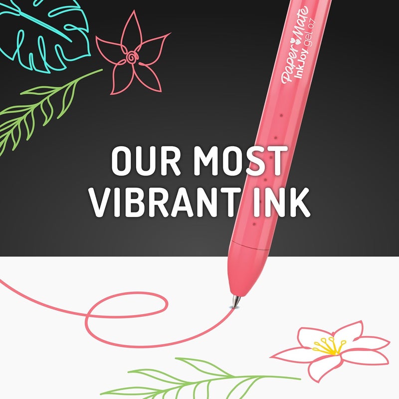 Papermate InkJoy Bright Pens, Gel Pens, Medium Point (0.7mm), Retractable, Assorted Brighter Colors, 10 Count - Image 4